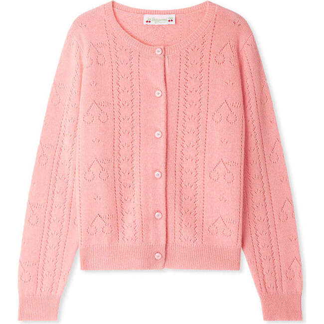 Josiane Cashmere Cardigan, Rose Bonbon Pink