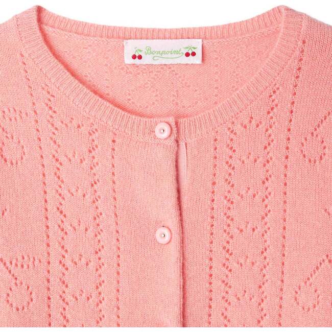 Josiane Cashmere Cardigan, Rose Bonbon Pink - Cardigans - 3