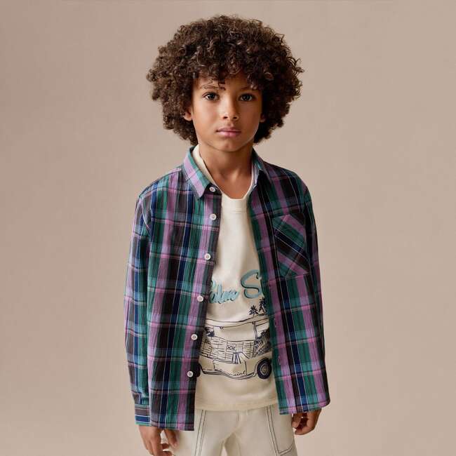 Tango Plaid Shirt, Violet