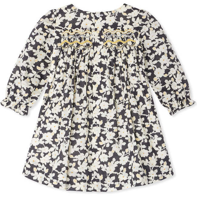 Jailys Fleurs Gold Thread Baby Dress Black