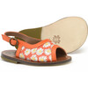 Daisies Buckle Strap Leather Sandals, Orange - Sandals - 2 - thumbnail