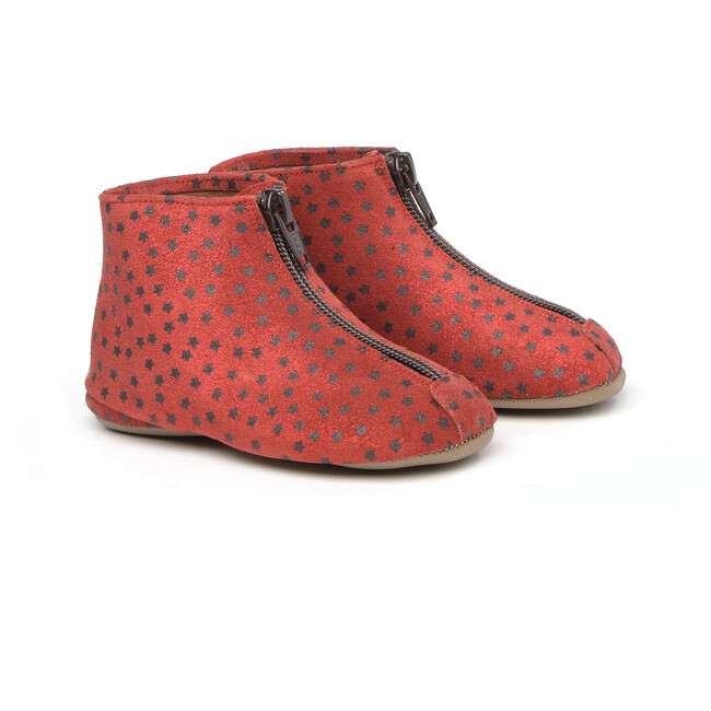 Front Zip Slippers, Red - Slippers - 1
