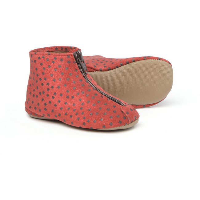 Front Zip Slippers, Red - Slippers - 2