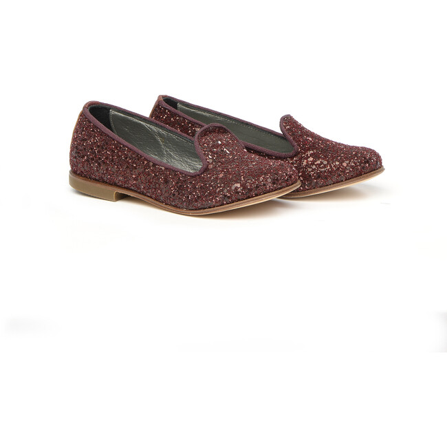 Ballerinas In Glittered Fabric, Burgundy