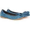 Ballerinas With Flower Detail, Navy - Mary Janes - 1 - thumbnail