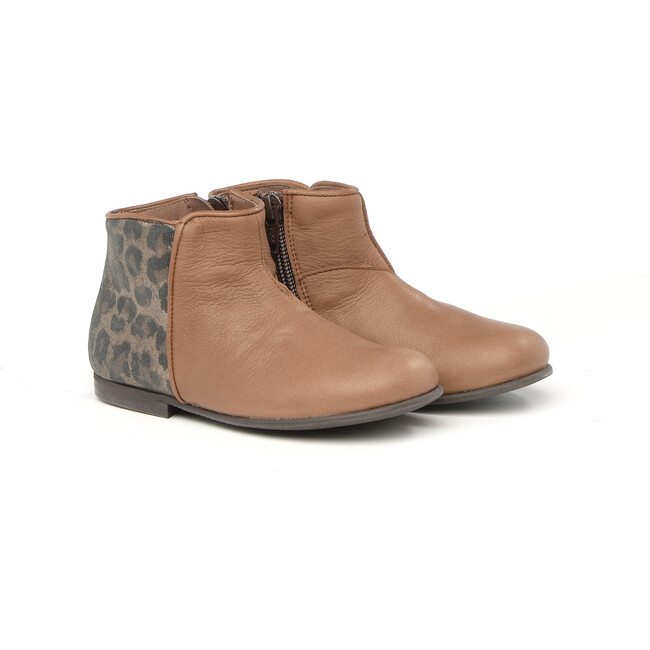 Ankle Boots With Side Zip, Brown