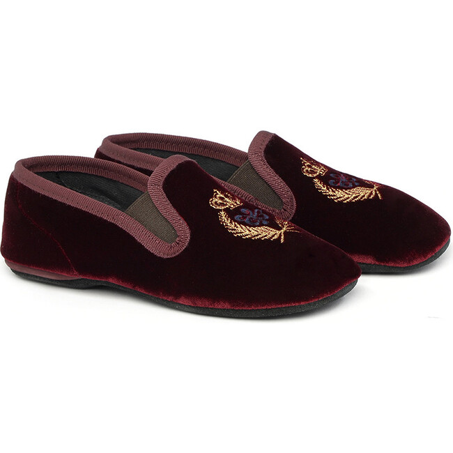 Velvet Slippers, Burgundy