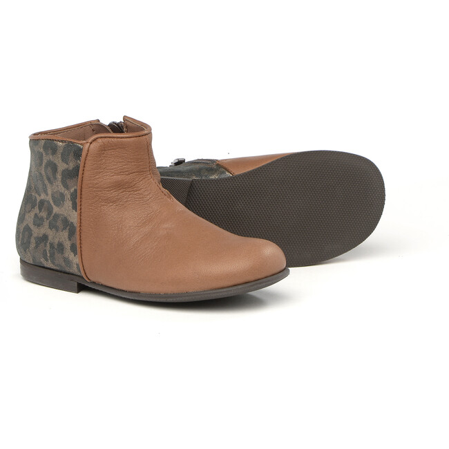 Ankle Boots With Side Zip, Brown