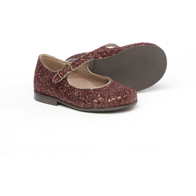 Ankle Strap Mary Jane, Glitter Burgundy