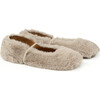 Faux-Fur Slippers, Beige - Slippers - 1 - thumbnail
