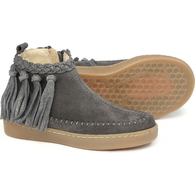 Side-Zip Ankle Boots, Charcoal