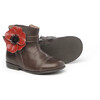 Ankle Boots With Flower Detail, Brown - Booties - 2