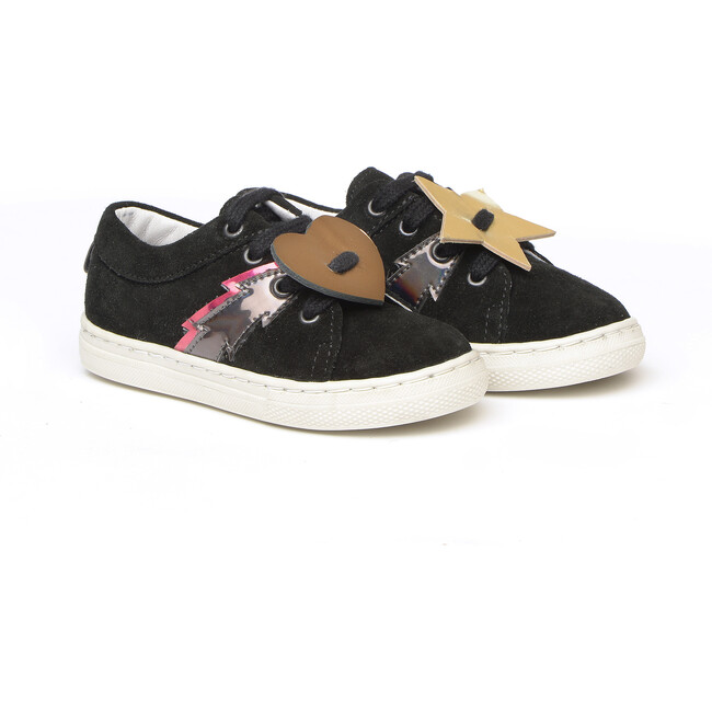 Star Detail Sneakers, Black