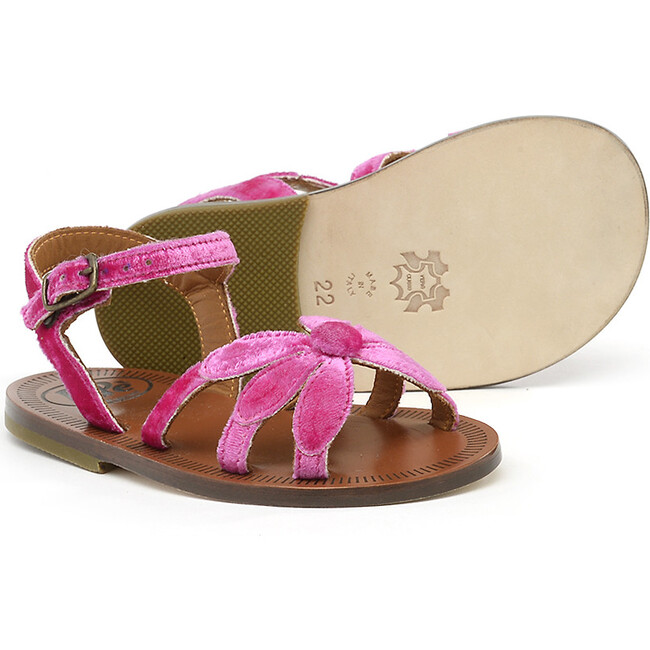 Velvet Sandals, Pink