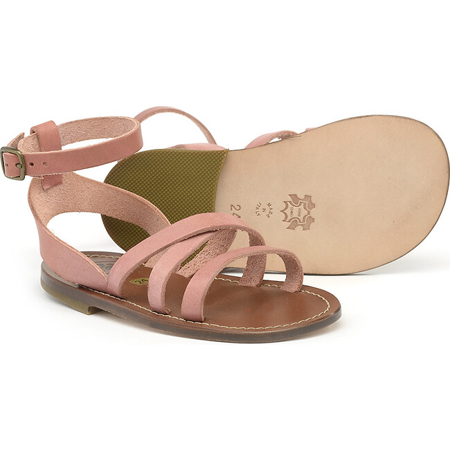 Crossover Band Sandals, Pink