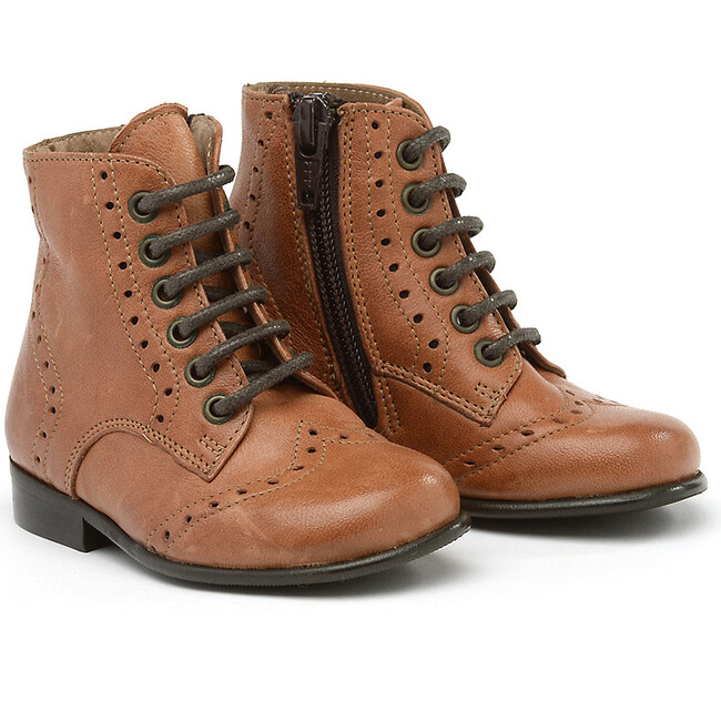 Side Zip Ankle Boots, Brown