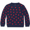 Kids Sweatshirt In Confetti Hearts, Navy Mini Lollipop Hearts - Sweatshirts - 1 - thumbnail
