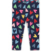 Baby Legging In Rainbow Candy Hearts, Navy Rainbow Candy Hearts - Leggings - 1 - thumbnail