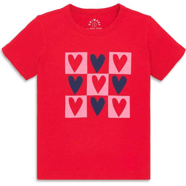 Kids Candy Hearts Tee, Lollipop Block Hearts