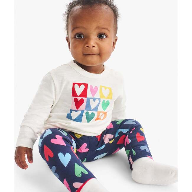 Baby Legging In Rainbow Candy Hearts, Navy Rainbow Candy Hearts