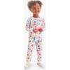 Kids Organic Long Sleeve Pj Set In Rainbow Candy Hearts - Pajamas - 2