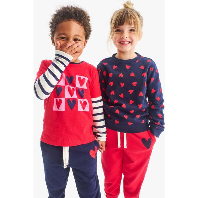 Kids Heart Sweatpant, Navy Lollipop - Sweatpants - 3