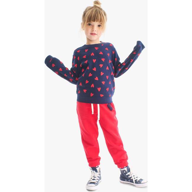 Kids Heart Sweatpant, Lollipop Navy - Sweatpants - 4