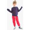 Kids Heart Sweatpant, Lollipop Navy - Sweatpants - 4