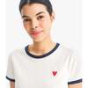 Adult Embroidered Heart Ringer Tee (Women's Fit), Ivory - T-Shirts - 3