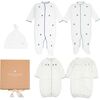 Organic Preemie Gift Set Boy Leaves - Footie Pajamas - 1 - thumbnail