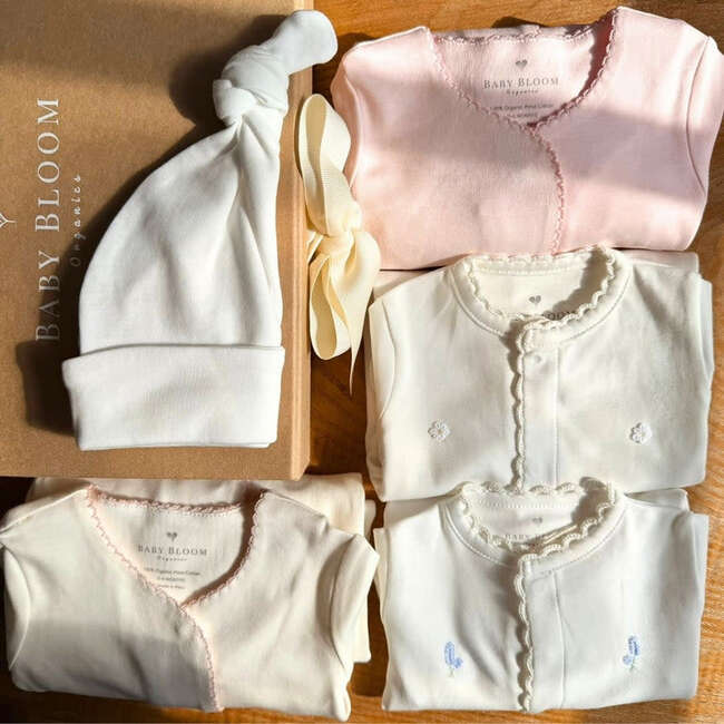 Organic Preemie Gift Set Girl Floral - Footie Pajamas - 3