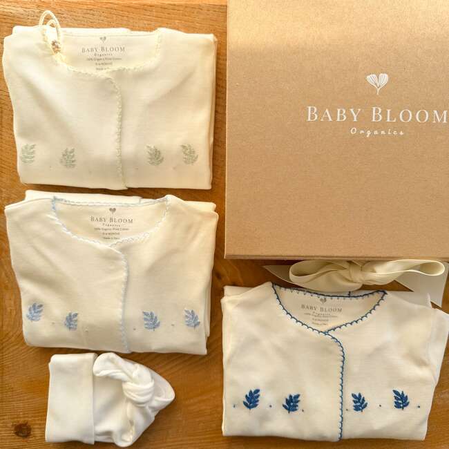 Organic Preemie Sleep Gown Gift Set Leaves - Nightgowns - 3