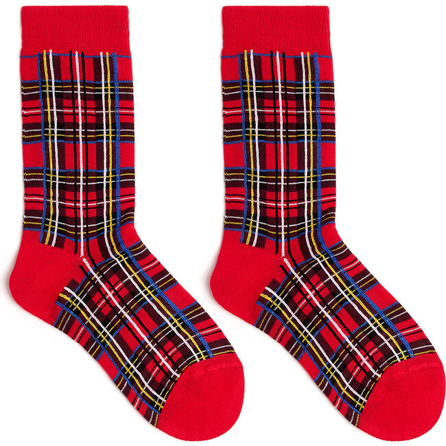 Great British Cotton Socks, Red Tartan