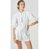 Bubble Linen Shirt, Off White - Blouses - 1 - thumbnail