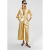 Culotte Metallic Linen Pants, Gold - Pants - 1 - thumbnail