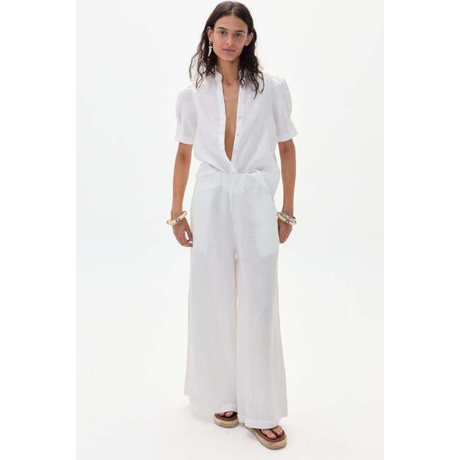 Athina Linen Shirt, Off White