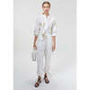 Cupid Linen Shirt, Off-White w/ Gold Hearts Off-White with Gold Hearts - Blouses - 3