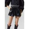 Frida Metallic Linen Shorts, Black Metallic - Shorts - 3