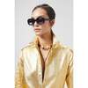 San Marino Metallic Linen Shirt, Gold - Blouses - 3