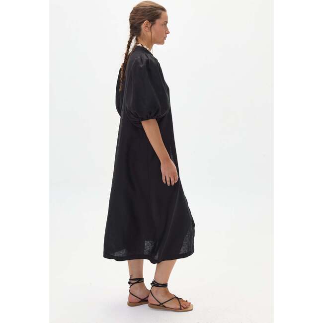 Willow Linen Dress, Black