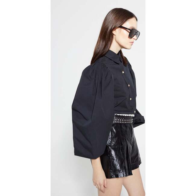 Frida Metallic Linen Shorts, Black Metallic - Shorts - 4