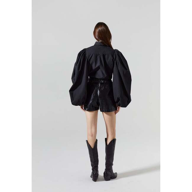 Frida Metallic Linen Shorts, Black Metallic - Shorts - 6