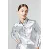San Marino Metallic Linen Shirt, Silver Metallic - Blouses - 2
