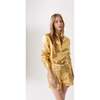 San Marino Metallic Linen Shirt, Gold - Blouses - 5