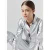 San Marino Metallic Linen Shirt, Silver Metallic - Blouses - 3
