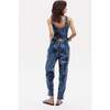 Anya Metallic Linen Pants, Metallic Dark Blue - Pants - 4