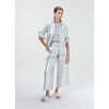 Culotte Metallic Linen Pants, New Silver Metallic - Pants - 1 - thumbnail