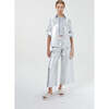 Culotte Metallic Linen Pants, New Silver Metallic - Pants - 4 - thumbnail