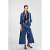 Culotte Metallic Linen Pants, Dark Blue Metallic - Pants - 4