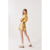 Frida Metallic Linen Shorts, Gold - Shorts - 2